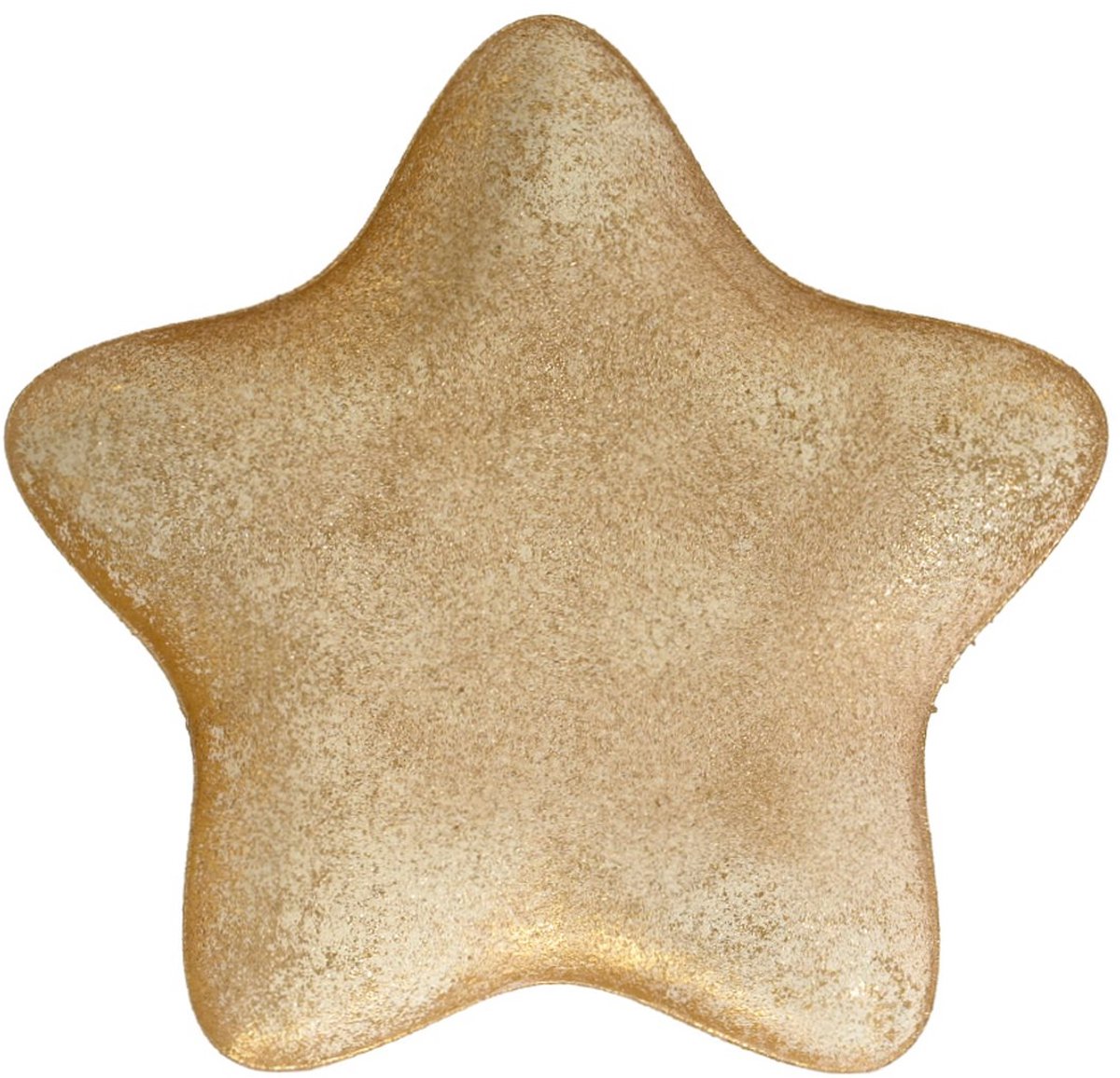 Kaemingk decoratiebord ster goud antiek middel 24 cm ijzer