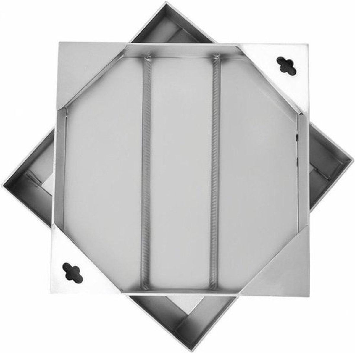 Schachtafdekking - Inspectieluik Riool - Afwatering Afdekken - Roestvrij Staal Ingebouwd Frame - 30 x 30 cm - Zilver