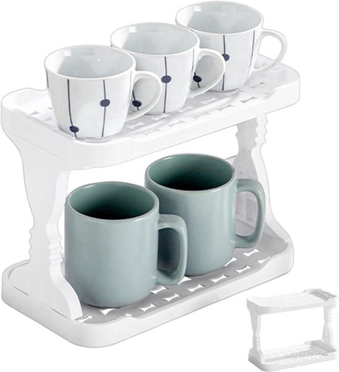 Make-up organizer - Badkamer meubel - Ruimte besparen - Tweelaags ontwerp - 26.6 cm - Wit