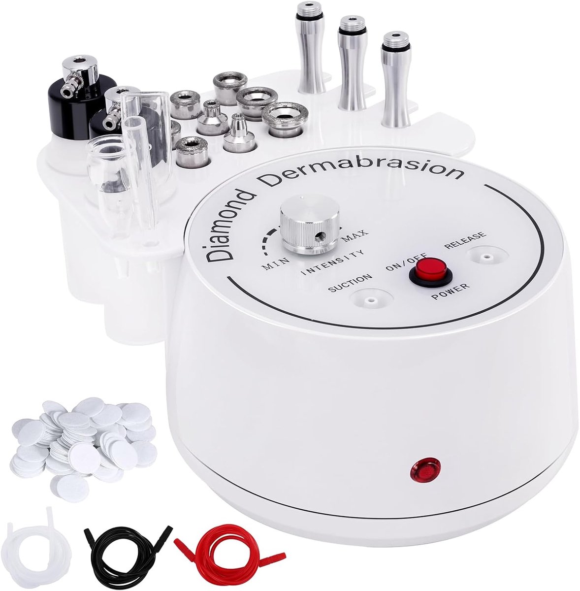 Microdermabrasie Apparaat – Diamant Peeling Apparaat voor Gezicht en Lichaam – 3-in-1 Huidverzorgingsapparaat met Vacuümfunctie – 9 Diamantkoppen en 3 Diamantstaafjes – Professionele Huidverzorging Thuis