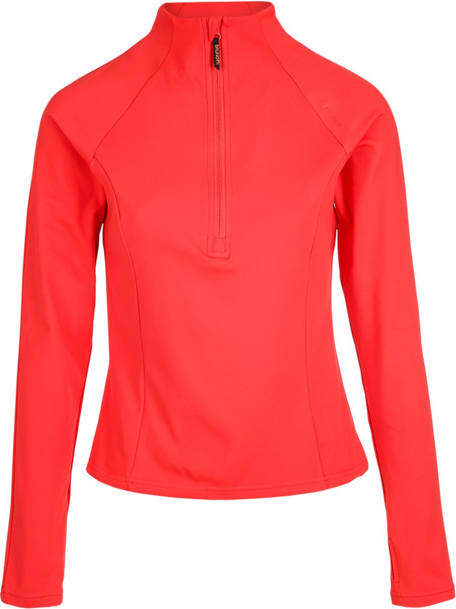 Brunotti Sanna Snow Fleece Dames True Fleece Vest Wintersport Kleding Slim Fit Soft Chin Guard Rood