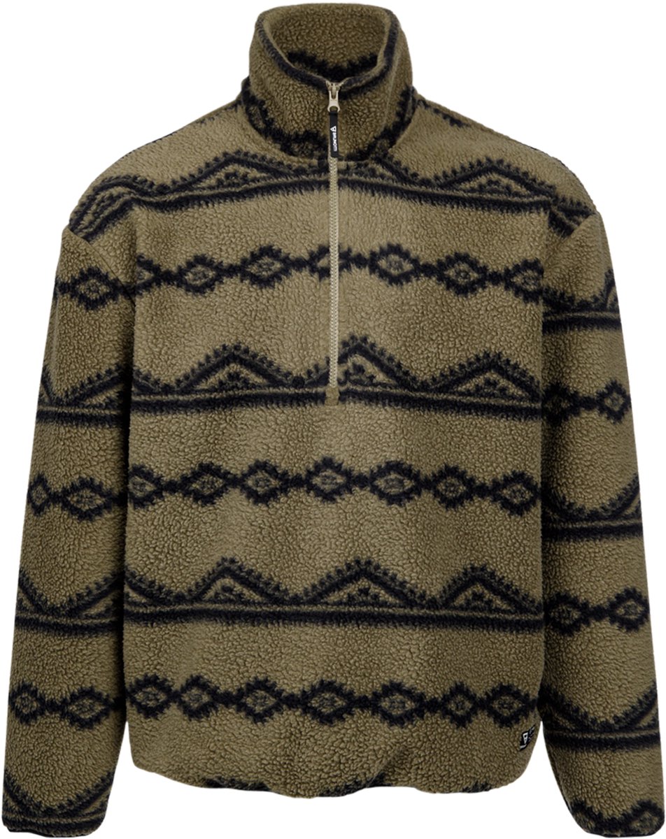 Brunotti - Kennet Teddy Fleece Heren - Dusky Green - Fleece met Rits - Regular Fit - Everyday Wear - S