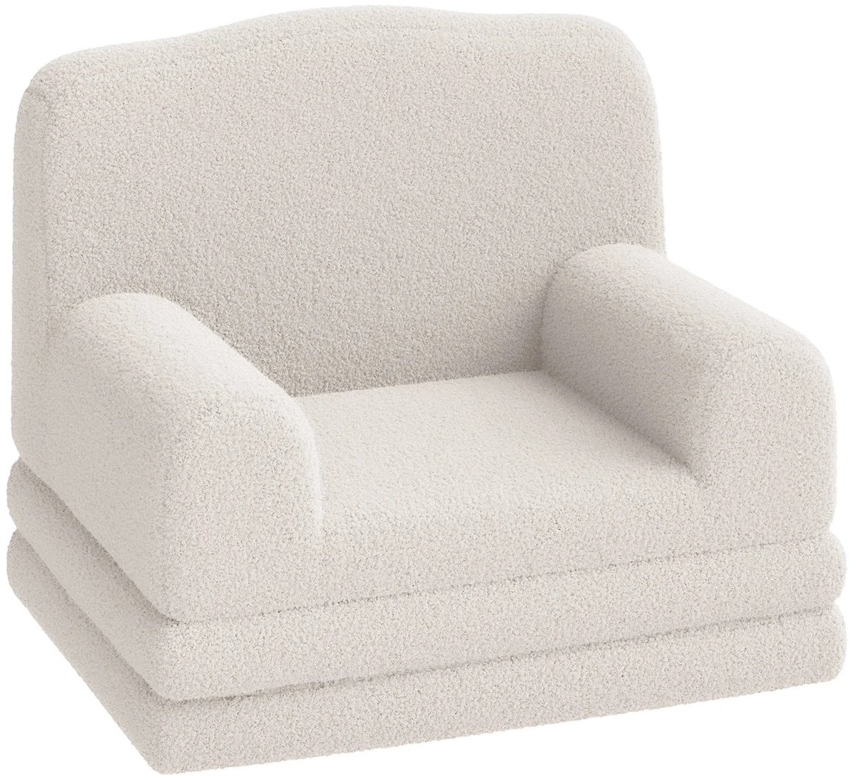 HiMISS Kinderstoel teddy - kinderleesstoel - Peuterbank - Kinderfauteuil - Kindersofa - 58x45x50 cm - Wasbaar - Zacht wit