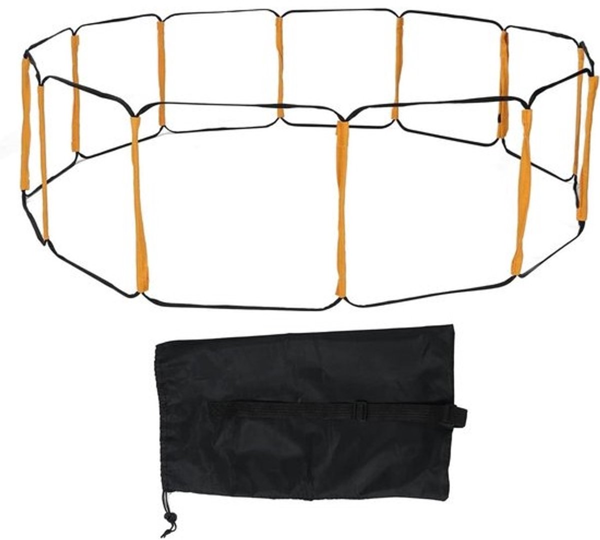 Snelheidsladder Training - Voetbal Oefenladder - Sportprestaties Verbeteren - 12 Verstelbare Sporten - 40x40cm per sport - Oranje