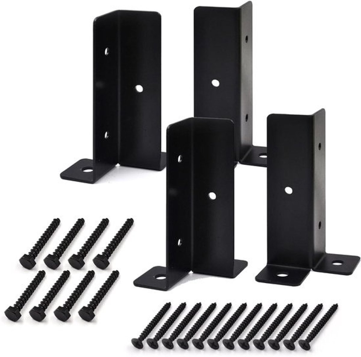 Paalanker Beugels - Paalhouders - Houten Constructies - Verstelbare Basis - 4 Stuks - Gegalvaniseerd