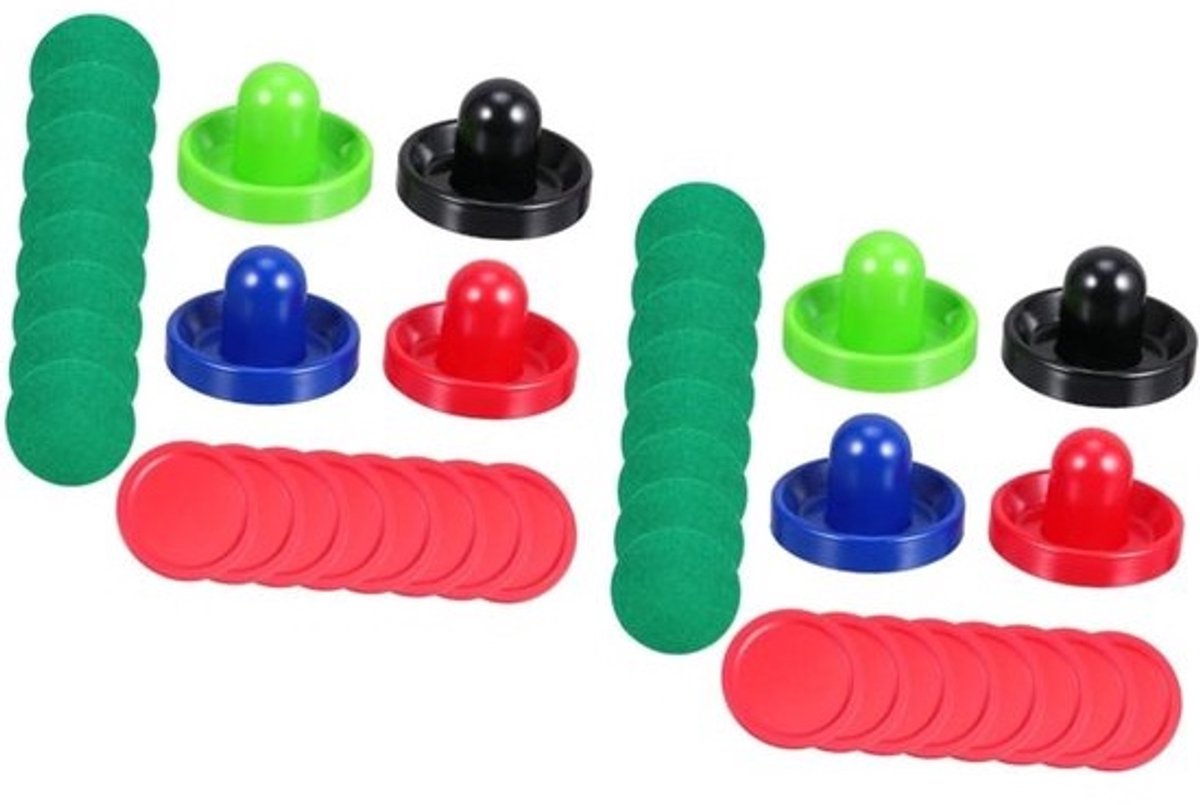 Airhockey Set - Puck en Pusher - Airhockey Spelen - Universeel Geschikt - 64 mm - Veelkleurig