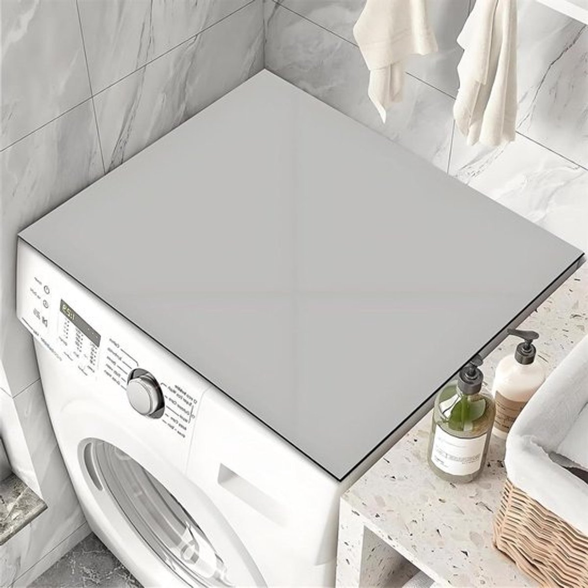 Wasmachine Mat - Onderlegger Apparaat - Apparaten Beschermen - Antislip Rubberen Zool - 60 x 60 cm - Lichtgrijs