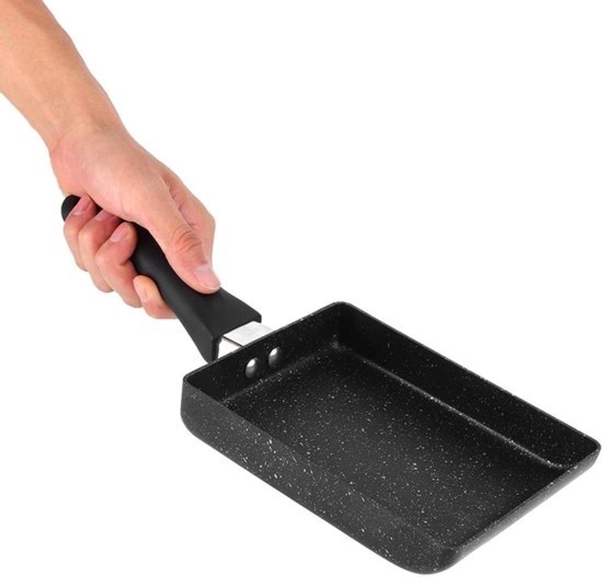 Tamagoyaki Pan - Omeletpan Vierkant - Ontbijt Maken - Stenen Anti-aanbaklaag - 13.5 x 18.5 cm - Zwart