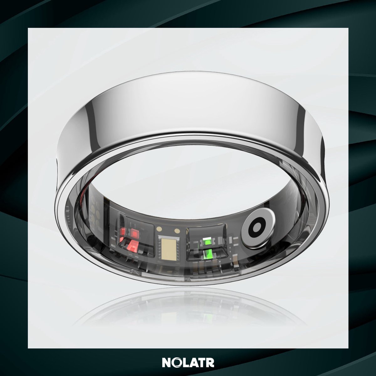 NOLATR LUX Smart Ring - Stappenteller - Slaaptracker - Zilver - Maat 13