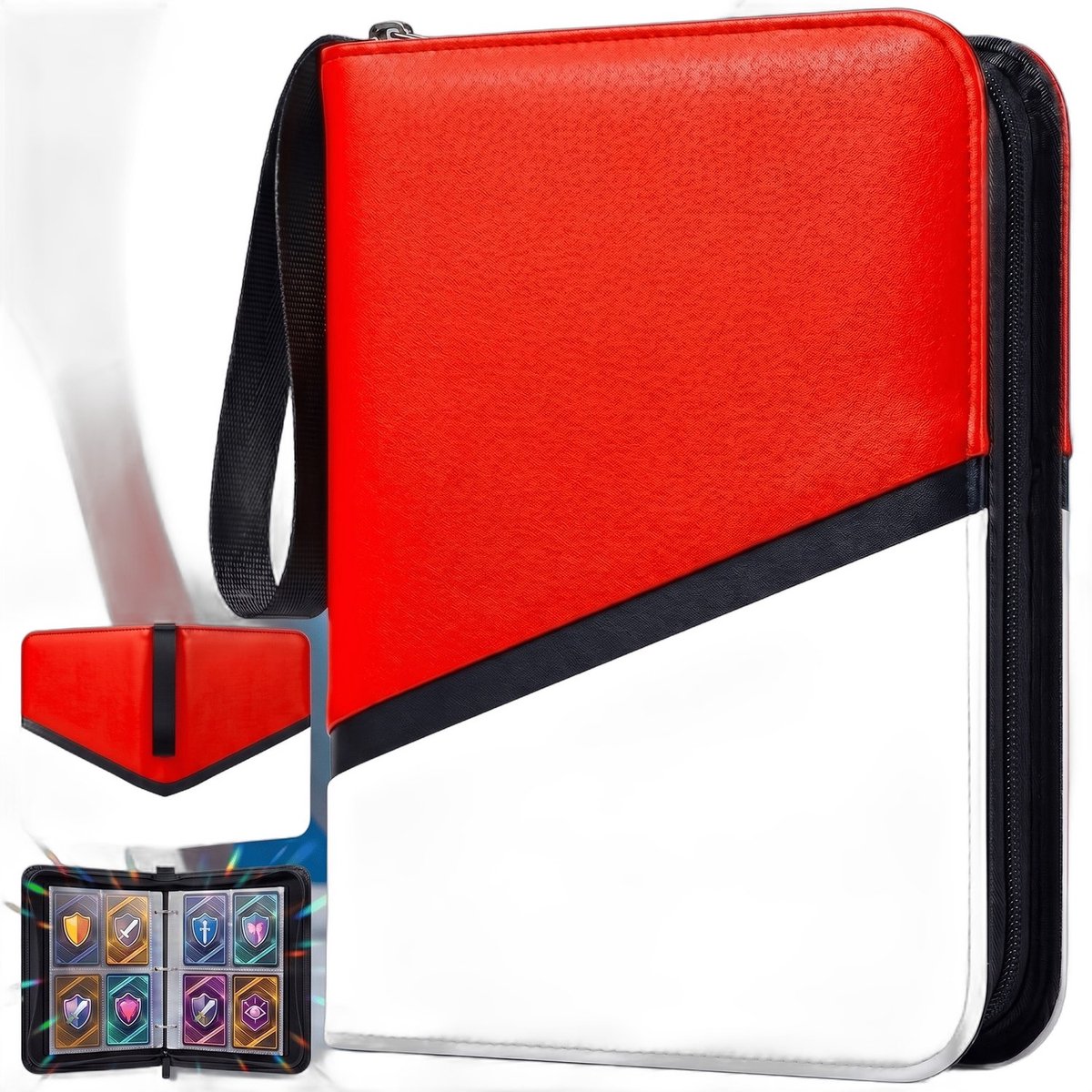 Currero Toploader Binder - Verzamelmap Kaarten - Geschikt voor Pokemon - 4 Pocket - 9 Pocket - 12 Pocket - Trading Card Map - Toploadermap - 400 Zakken - 400 Kaarten