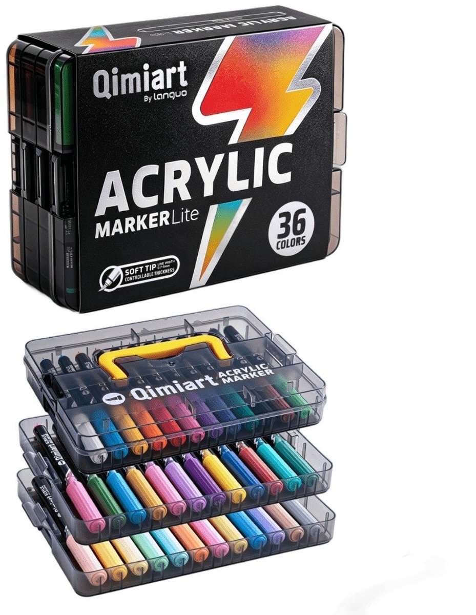 Currero Aquamarkers - Twinmarkers - Brushpennen - Stiften - Markeerstiften Op Waterbasis - Dual Tip - Tekenen En Kleuren - 36st