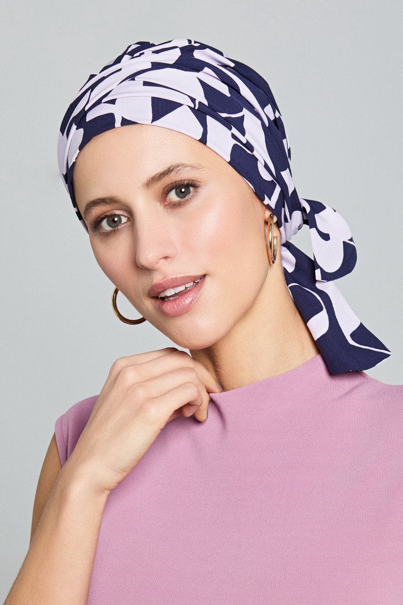 Gisela Mayer chemo hoofdband Nola - lang - Marineblauw