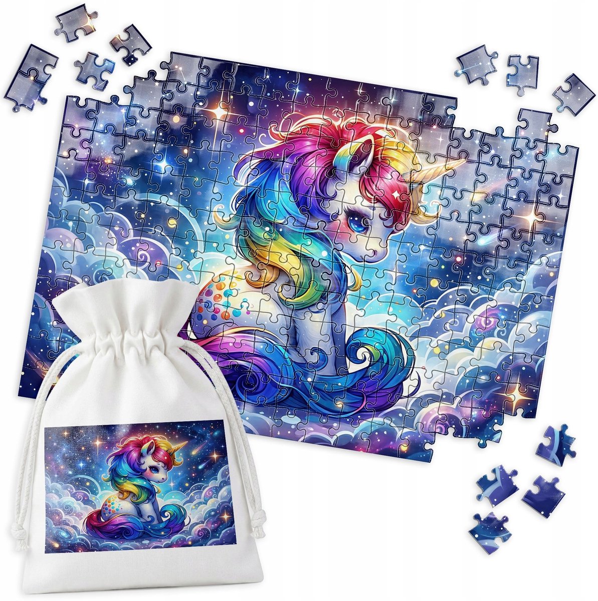 Puzzel Eenhoorn Regenboog 192 Stukjes - Kleurrijk Plezier