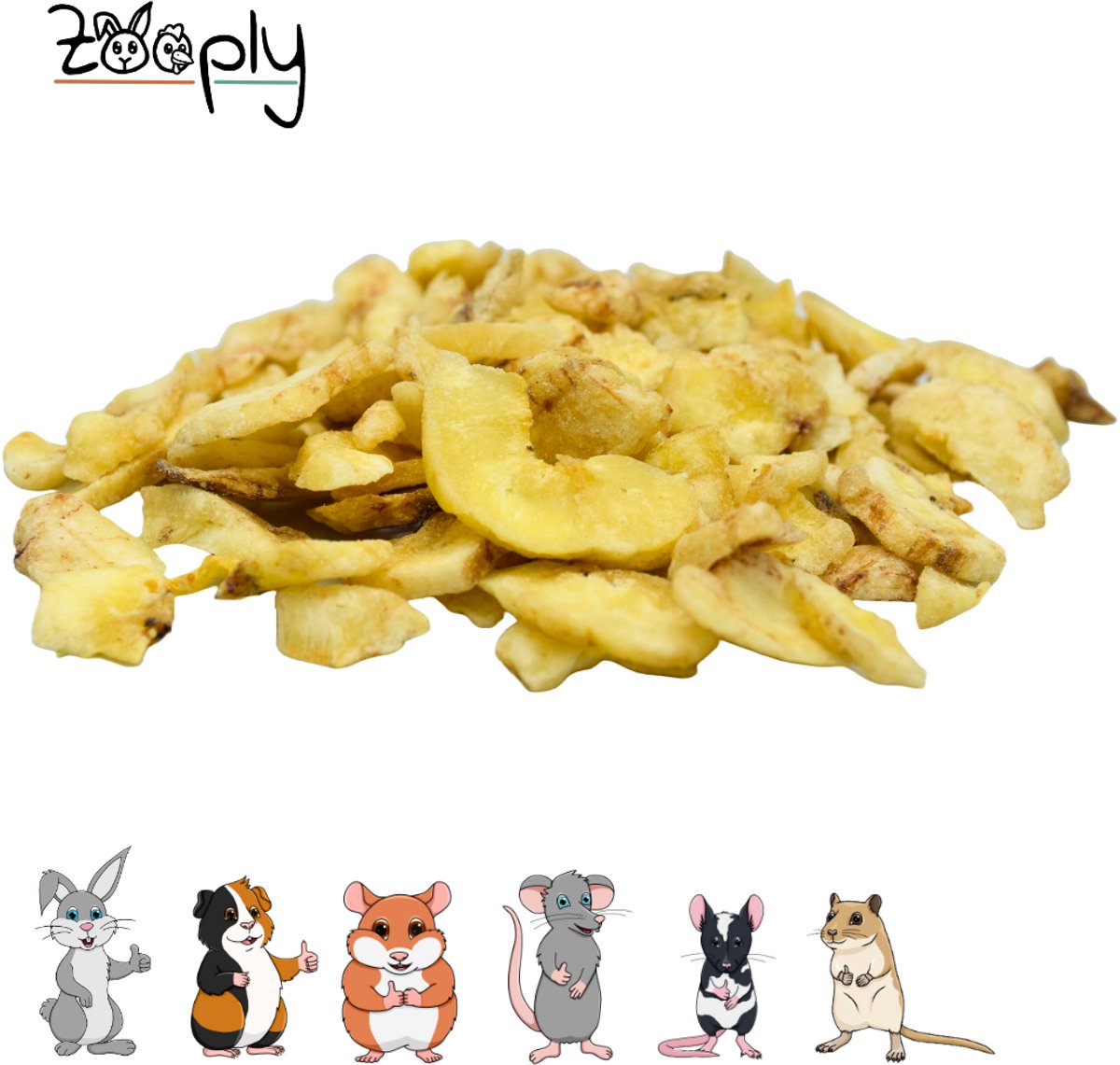 Zooply Bananenstukjes - Kruiden & Snacks - 100% natuurlijk - Voor konijnen & cavia's - 175 gram
