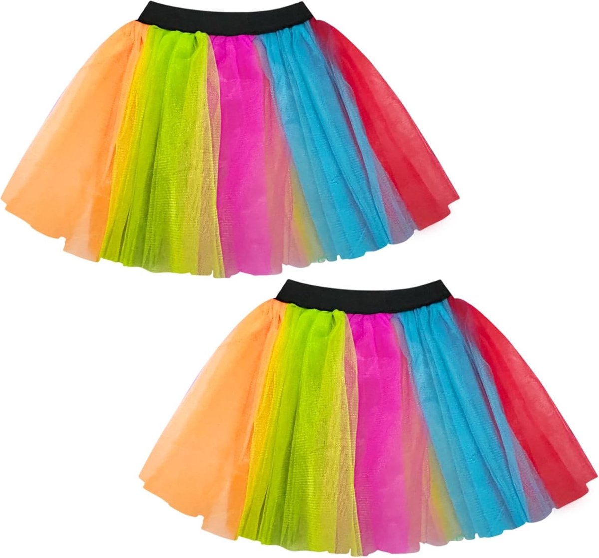 Neon Tutu Rok Set voor Vrouwen - 80s Retro Kostuum, Feestoutfit en Rave Accessoires voor een Magische Look