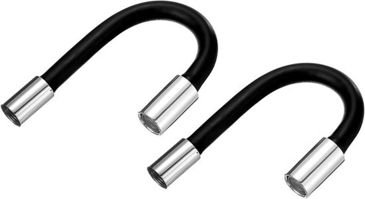 Schuimrubberen kraanverlengslang voor badkamer - Flexibele waterslangadapter - Zwart 20 cm - Afvoergarnituur.