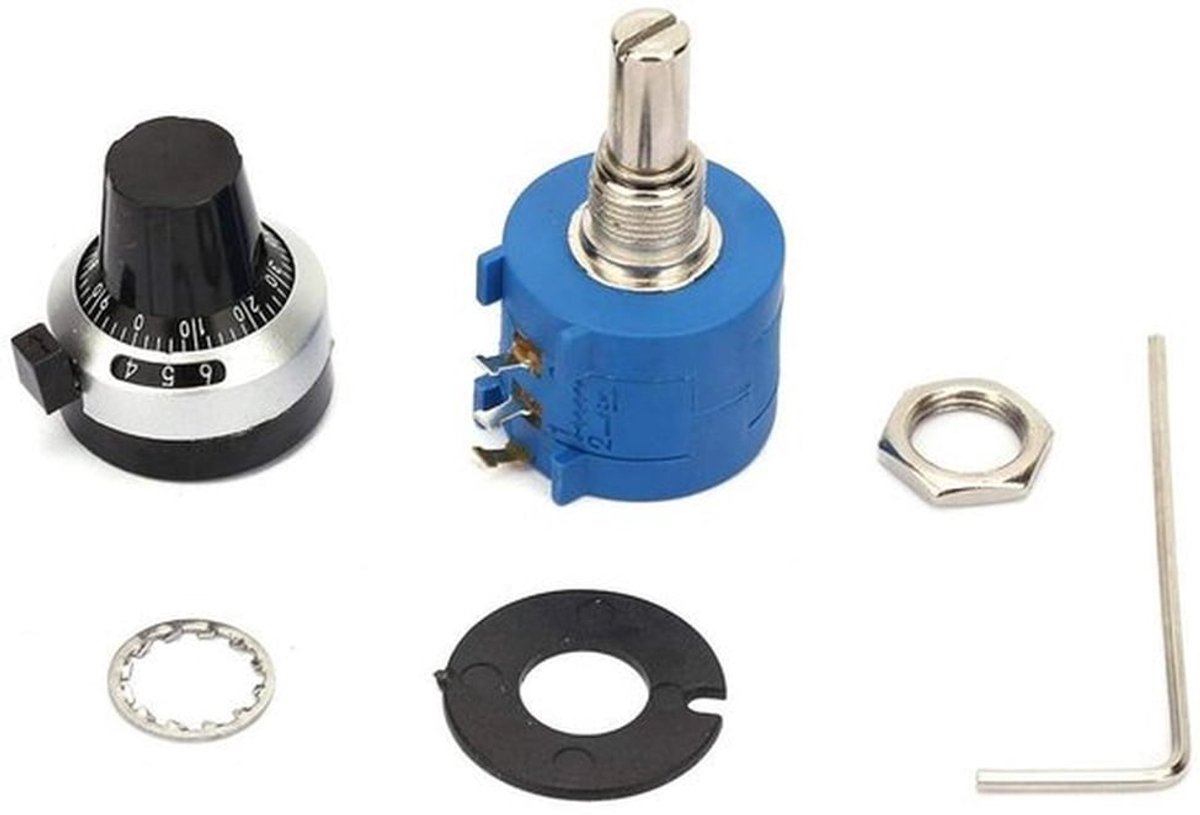 - Multiturn Potentiometer - Precisie Potentiometer - Duurzaam en Betrouwbaar - 2K Ohm - Verstelbare Weerstand - Ideaal voor Elektriciens