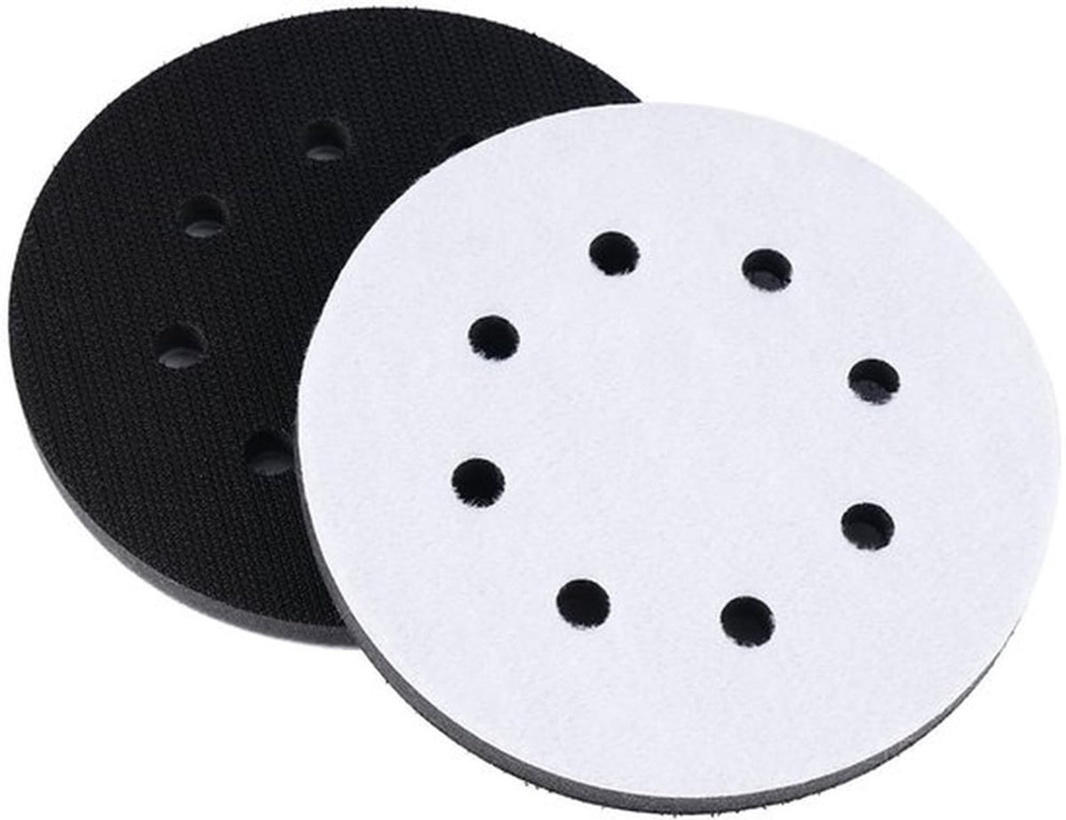 Zachte Schuurpad - Polijstschuim - 125 mm - Schuurpad - 8 Gaten - Ideaal voor Ronde Hoeken en Ongelijke Oppervlakken