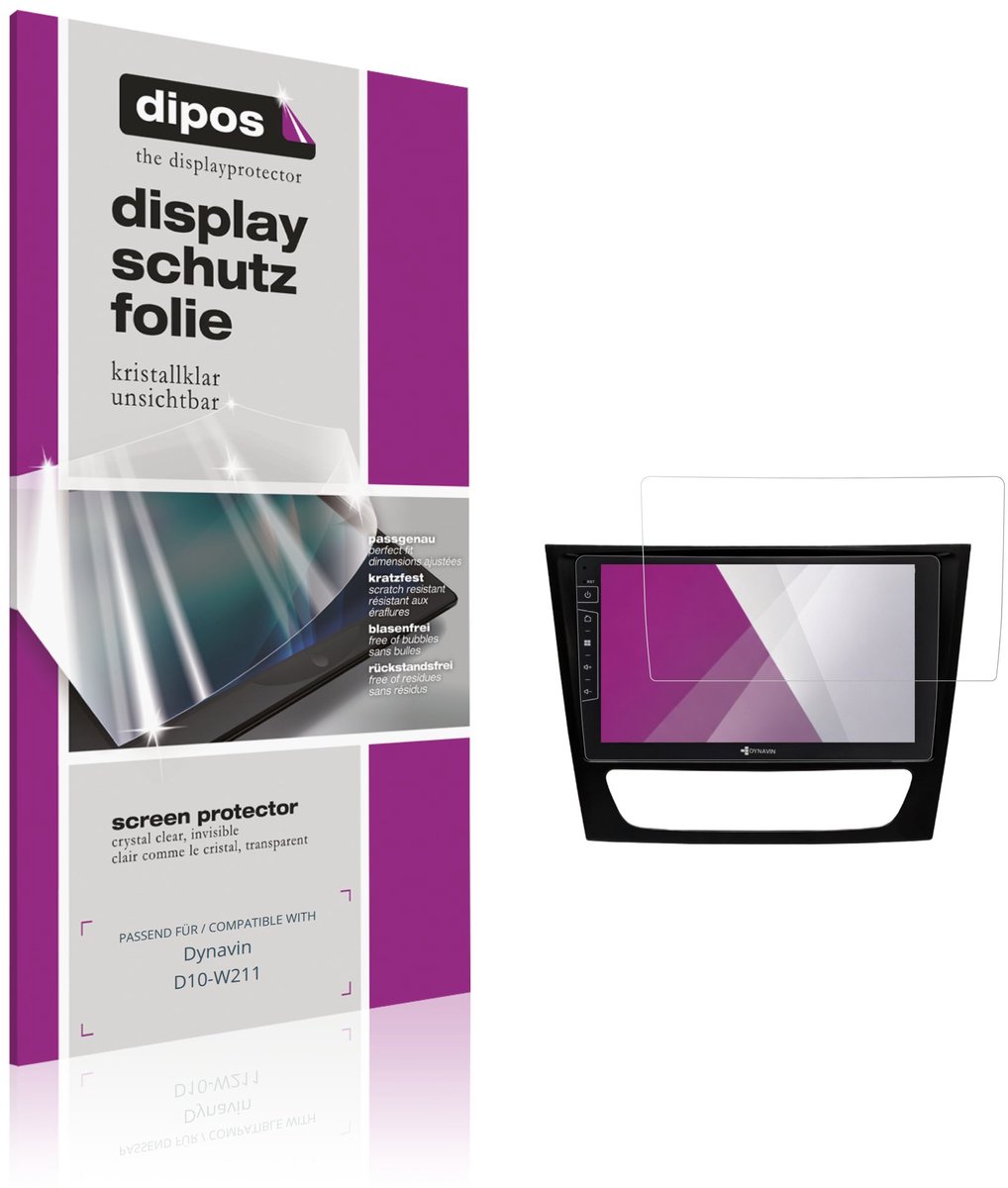dipos – 2x Beschermfolie geschikt voor Dynavin D10-W211 | Krasbestendige & heldere Screenprotector Ultra-Thin