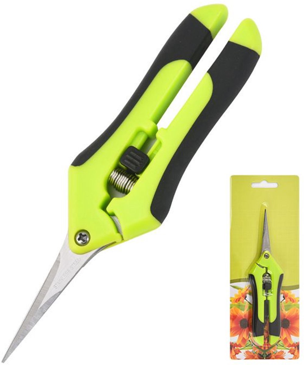 Tuinschaar - Pak van 2 verstelbare Schaar met titanium bladen, ergonomische handgreep, voor bonsai, bloemen en planten