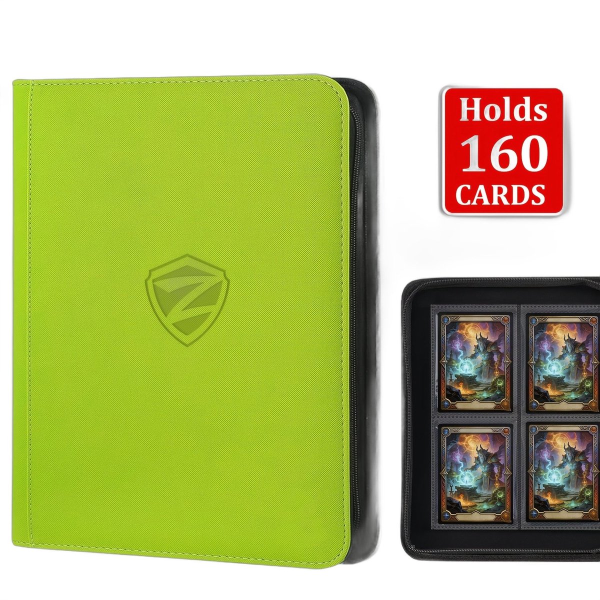 Currero Toploader Binder - Verzamelmap Kaarten - Geschikt voor Pokemon - 4 Pocket - 9 Pocket - 12 Pocket - Trading Card Map - Toploadermap - Cyaan - 160 Kaarten