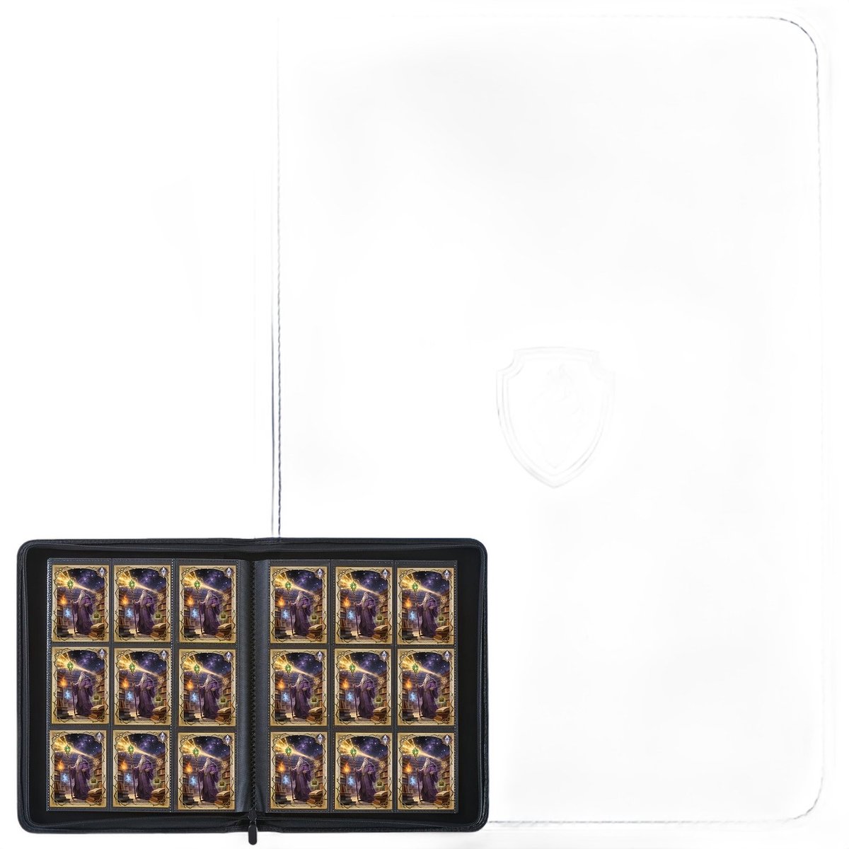 Currero Toploader Binder - Verzamelmap Kaarten - Geschikt voor Pokemon - 4 Pocket - 9 Pocket - 12 Pocket - Trading Card Map - Toploadermap - Blauw - 360 Kaarten