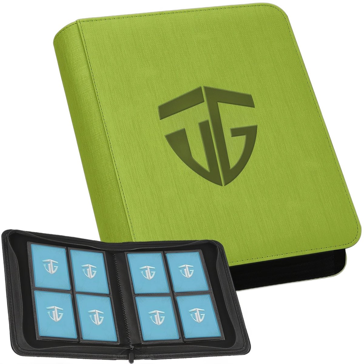 Currero Toploader Binder - Verzamelmap Kaarten - Geschikt voor Pokemon - 4 Pocket - 9 Pocket - 12 Pocket - Trading Card Map - Toploadermap - Fruitgroen - 160 Kaarten