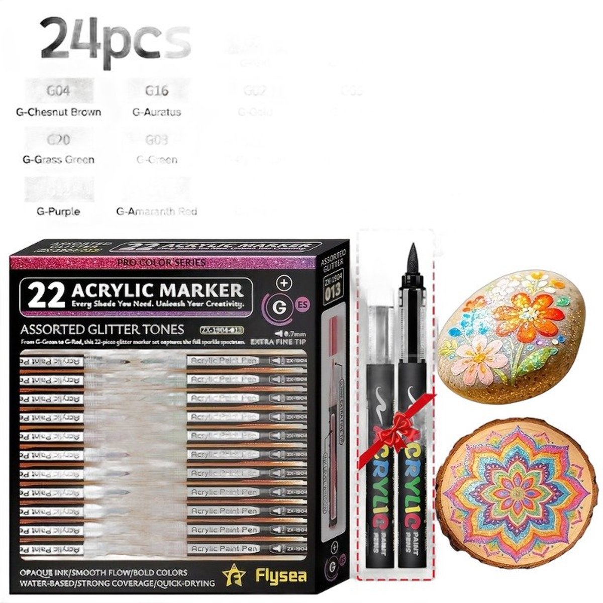 Currero Aquamarkers - Twinmarkers - Brushpennen - Stiften - Markeerstiften Op Waterbasis - Dual Tip - Tekenen En Kleuren - 24 Stuks