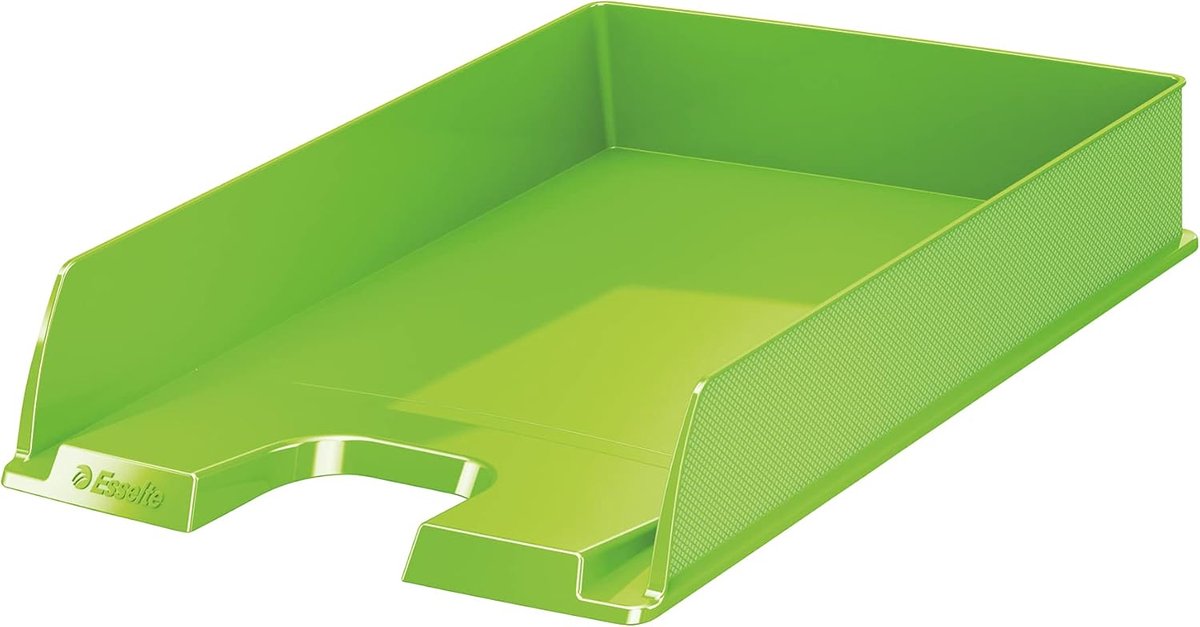 Brievenbak voor A4-documenten, groen, stapelbaar in 3 posities, 35 x 25,4 x 6,1 cm