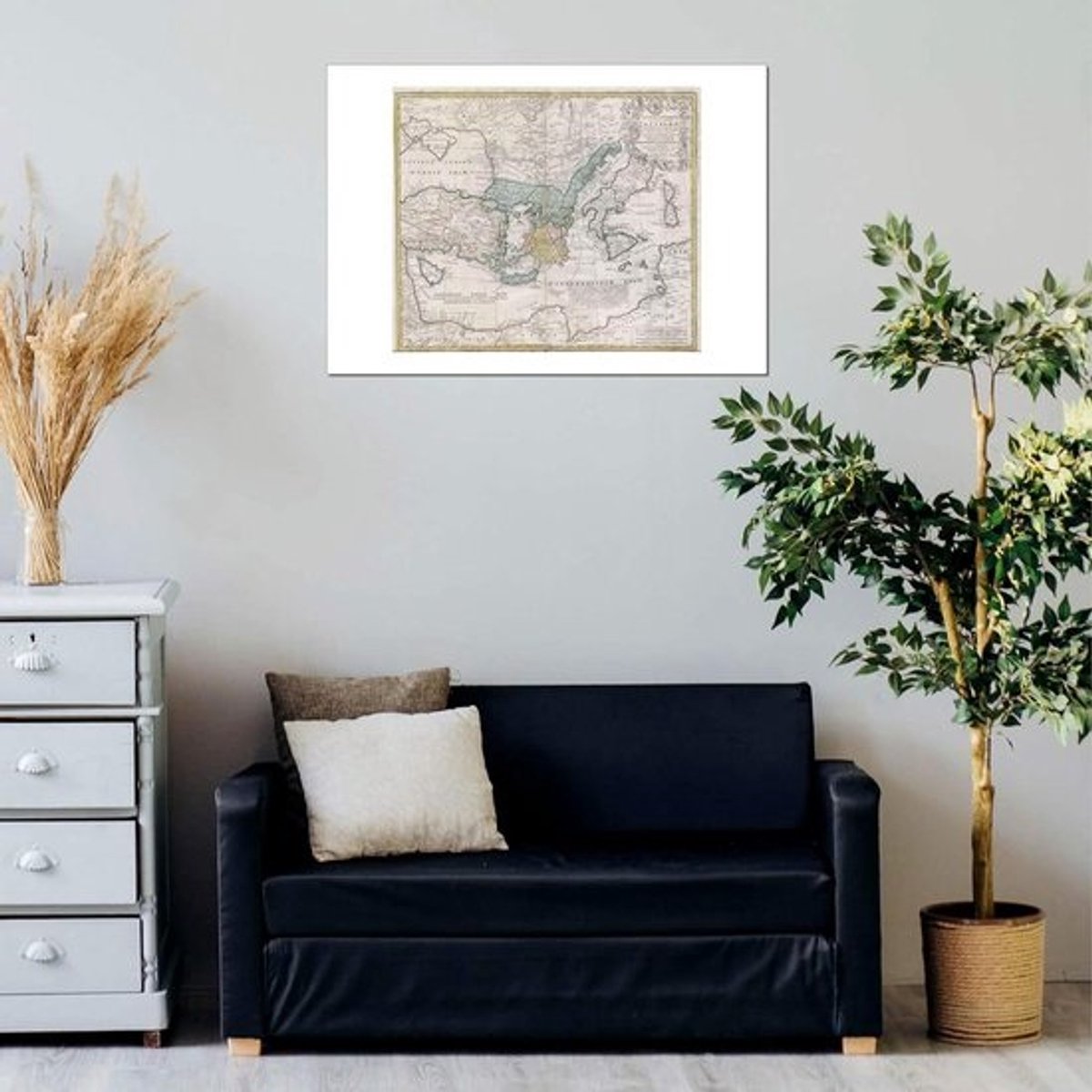 Oude Griekenland Kaart - Historische Poster - Wanddecoratie - Met Rand - 210 x 297 mm - Meerkleurig