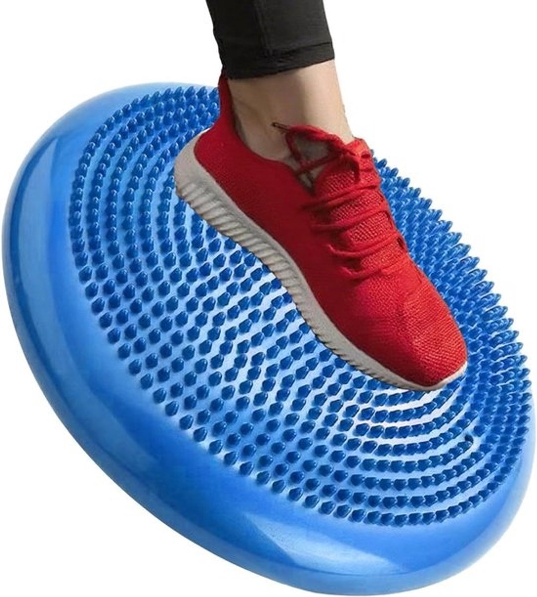 Balansschijf Zitmat - Wiebelschijf Kernstabiliteit - Actief Zitten - Golvend Oppervlak - 34 cm - Blauw