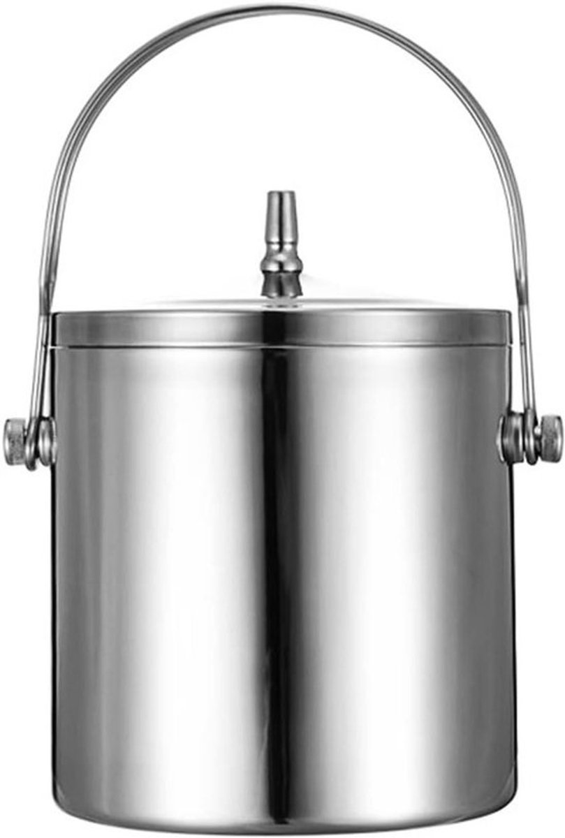 Champagne-emmer RVS - Ijsemmer Deksel - Dranken Koelen - Dubbelwandig Geïsoleerd - 50 Gram - Metaal