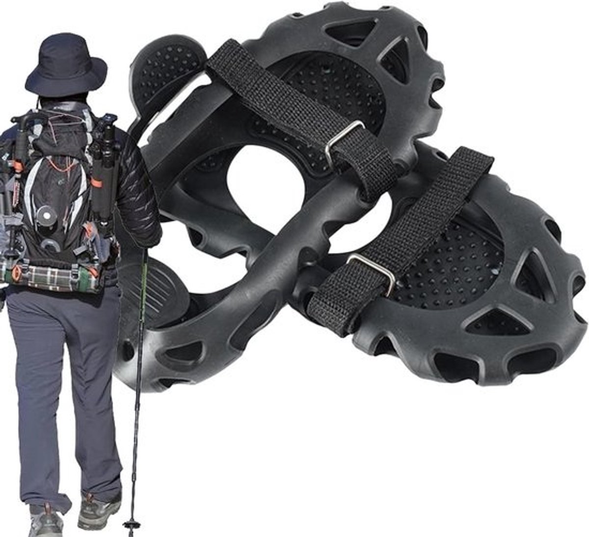 Antislip Ijsklauwen - Sneeuw Schoenen - Veilig Lopen - 30 Roestvrijstalen Spikes - Maat M - Veelkleurig
