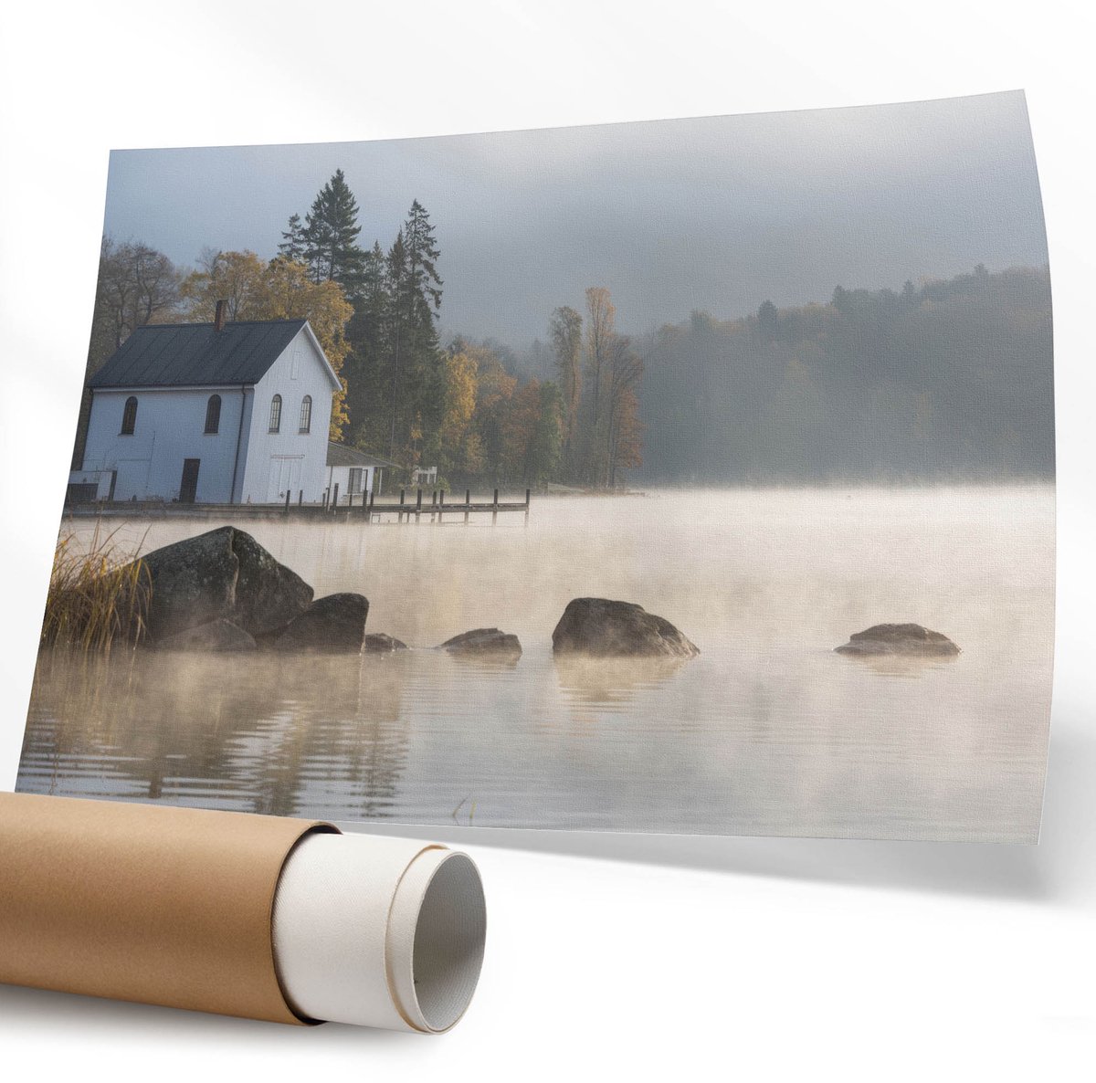 Coloray Polycanvas Wandposter - Liefdeslijn, Lijntekening - 594 x 840 mm - Wit Motief - Rechthoek - Wandkunstwerk - Slaapkamer - Romantisch