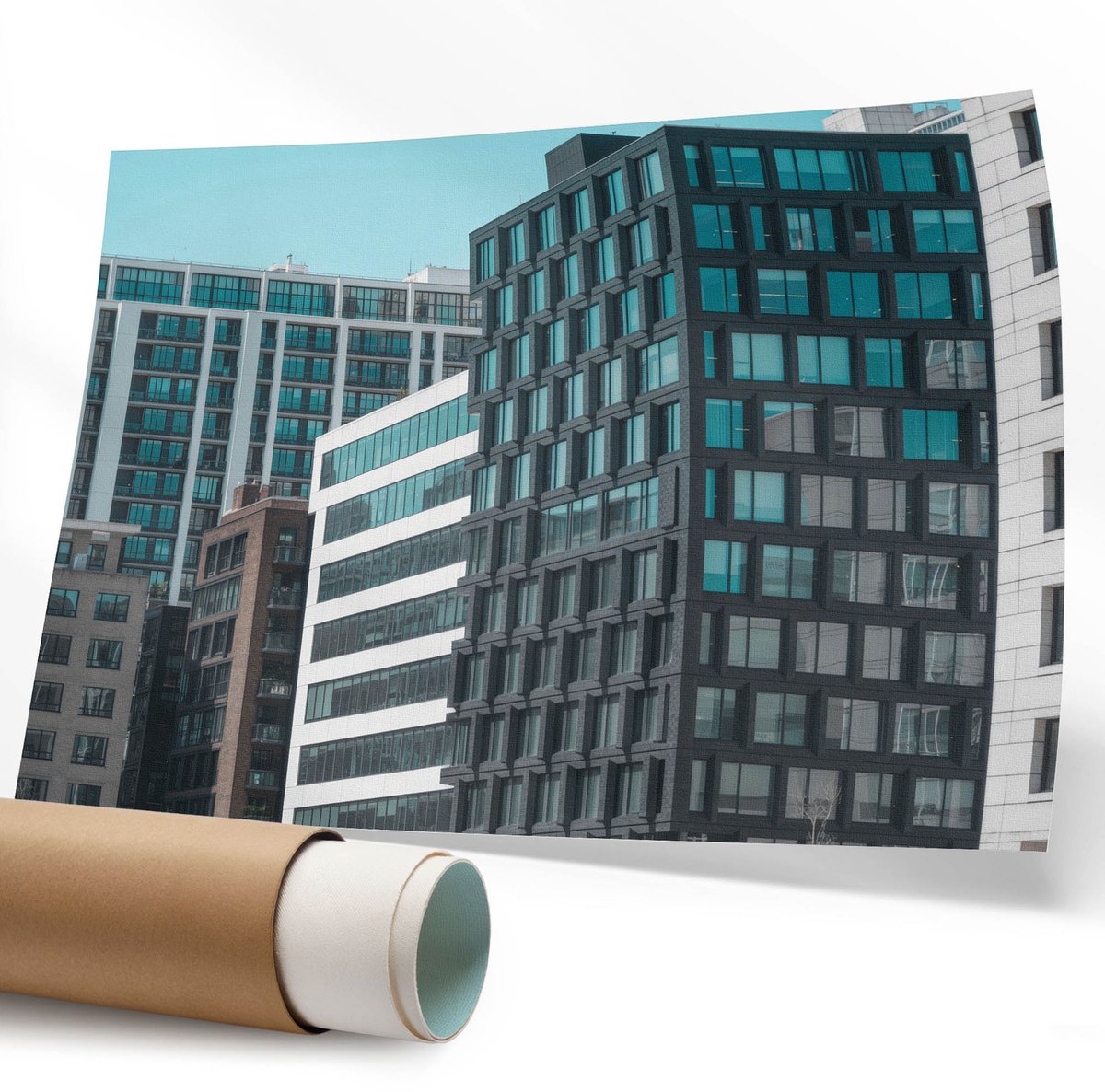 Coloray Polycanvas Poster - Wenteltrap, Fotografie - 594 x 840 mm - Wit Wanddecoratie - Rechthoek - Kunstposter - Slaapkamer - Modern