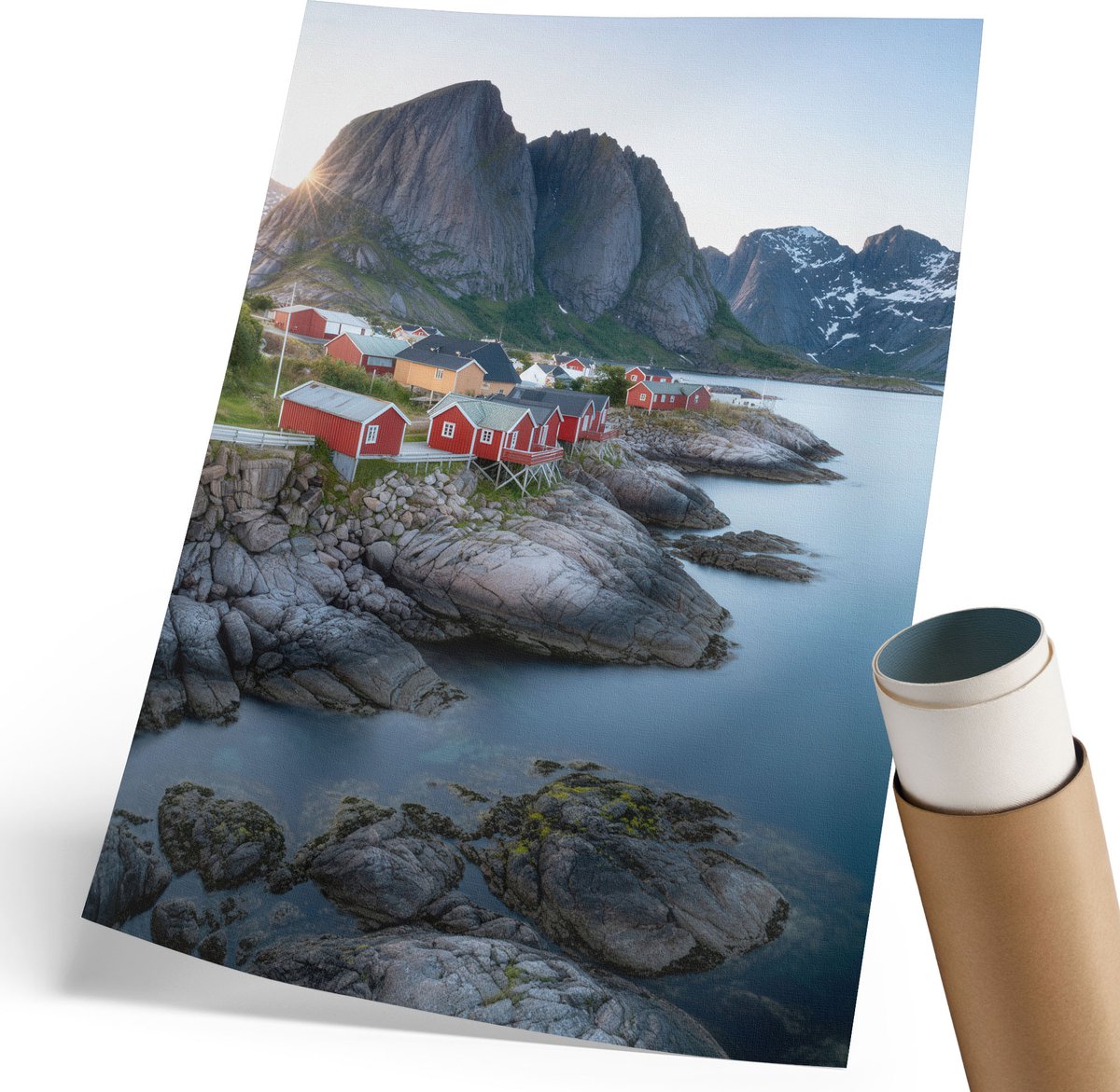 Coloray Polycanvas Poster - Bergparadijs, Fotografie - 210 x 297 mm - Grijs Illustratie - Rechthoek - Wandkunst - Woonkamer, Slaapkamer, Kantoor - Klassiek