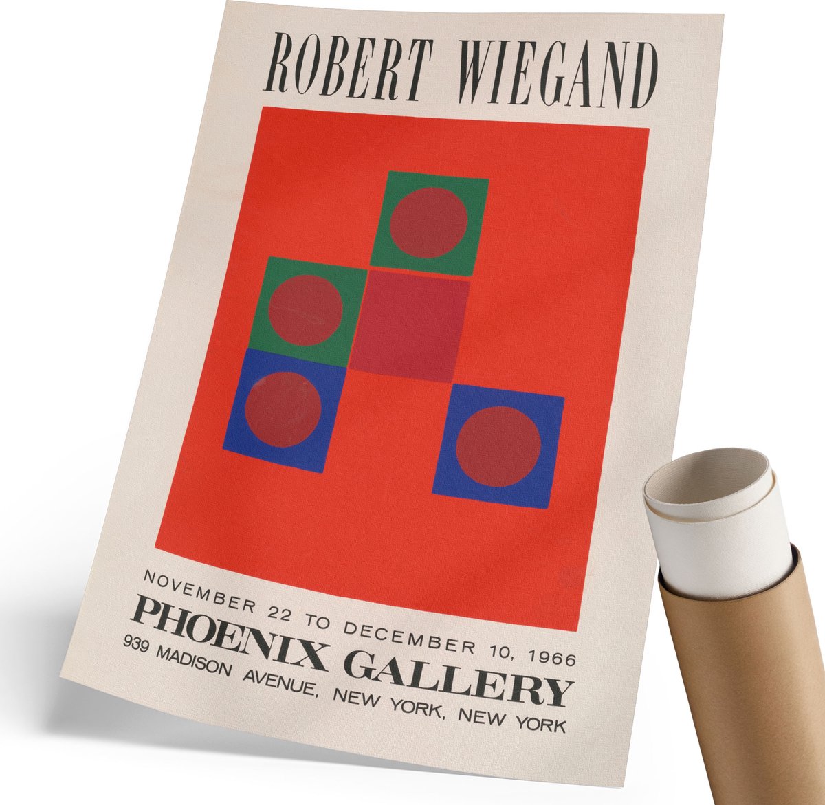 Coloray Polycanvas Poster - Tentoonstellingsposter, Poster - 210 x 297 mm - Rood Wanddecoratie - Rechthoek - Kunstposter - Woonkamer, Slaapkamer, Kantoor - Modern