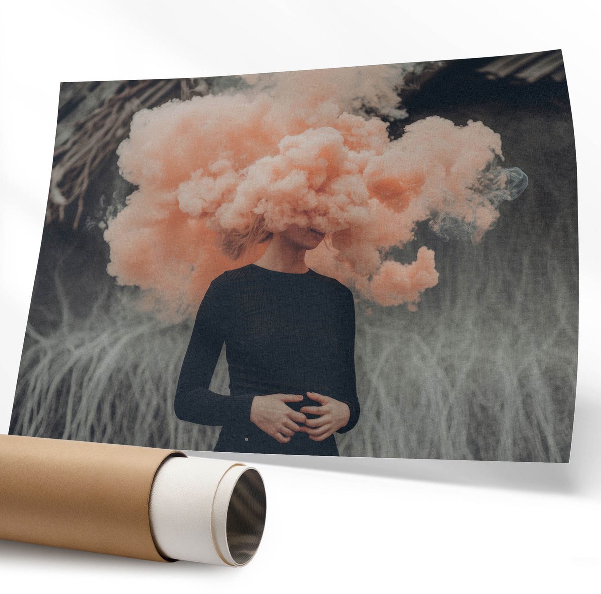 Coloray Polycanvas Wandposter - Italiaanse Koffie, Illustratie - 594 x 840 mm - Beige Wanddecoratie - Rechthoek - Wandkunstwerk - Slaapkamer - Popcultuur