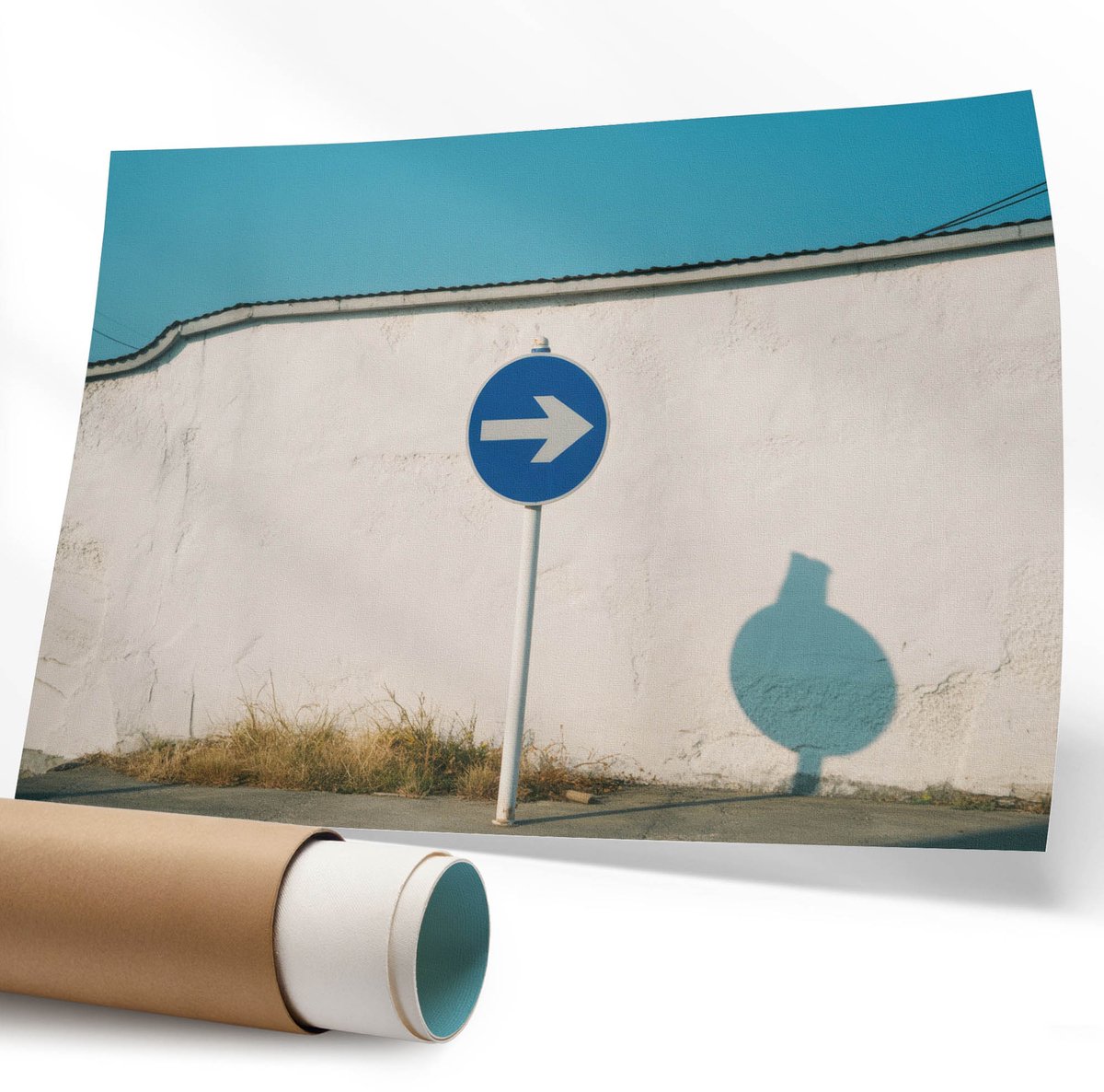 Coloray Polycanvas Poster - Pastel Landschap, Schilderen - 594 x 840 mm - Blauw Motief - Rechthoek - Kunstposter - Slaapkamer - Decoratief
