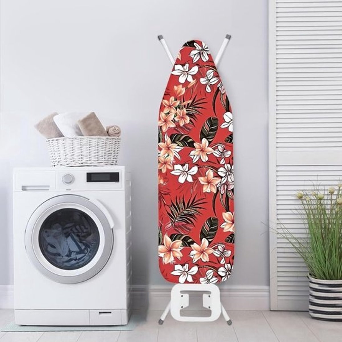 Strijkplankhoes - Strijkplankovertrek - Strijken van kleding - Hittebestendig katoen - 140 x 45 cm - Bloemen oranje
