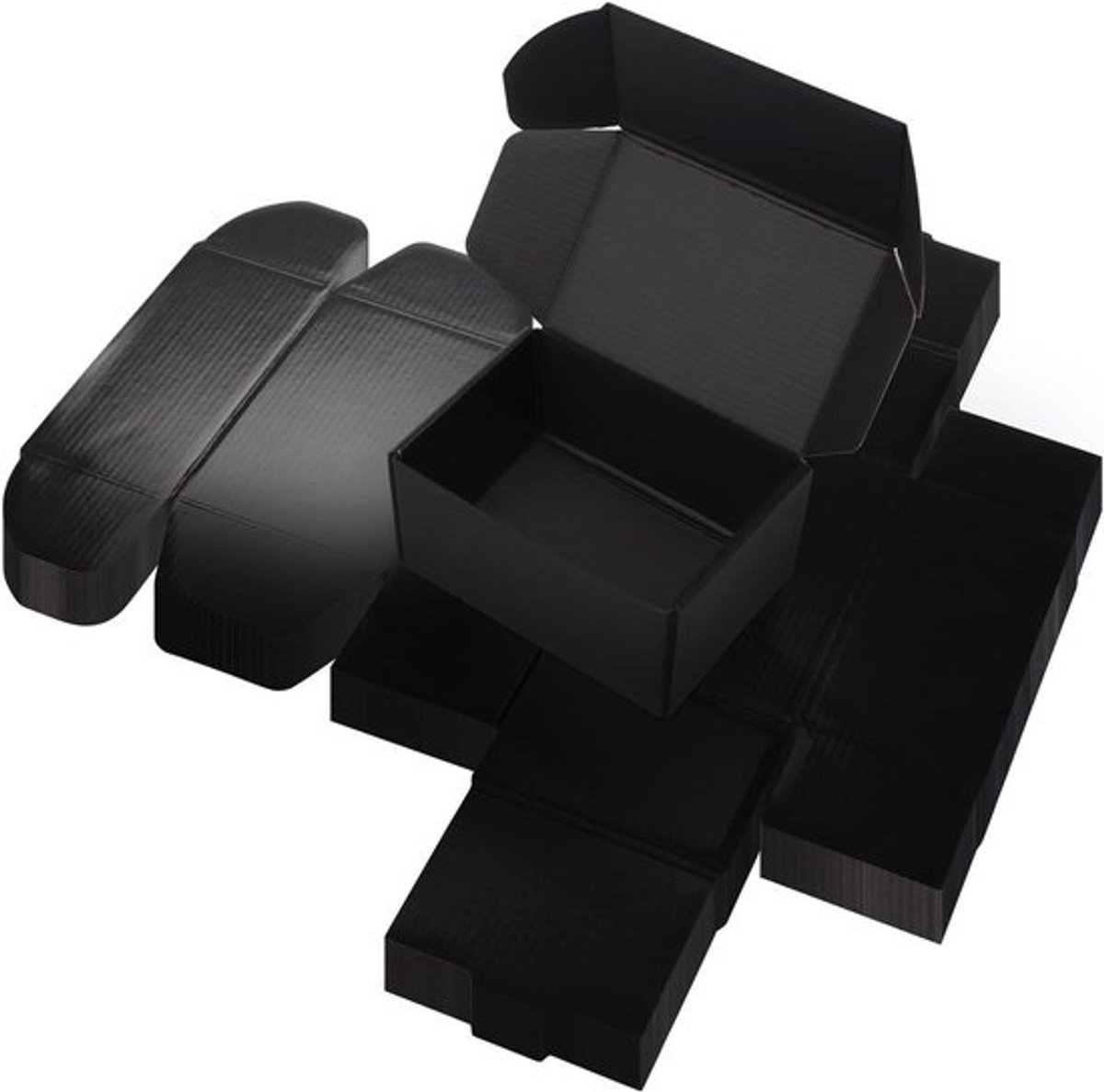 Verzenddozen - Kartonnen dozen - Kleine items verzenden - Eenvoudig te monteren - 6x4x3 inch - Zwart