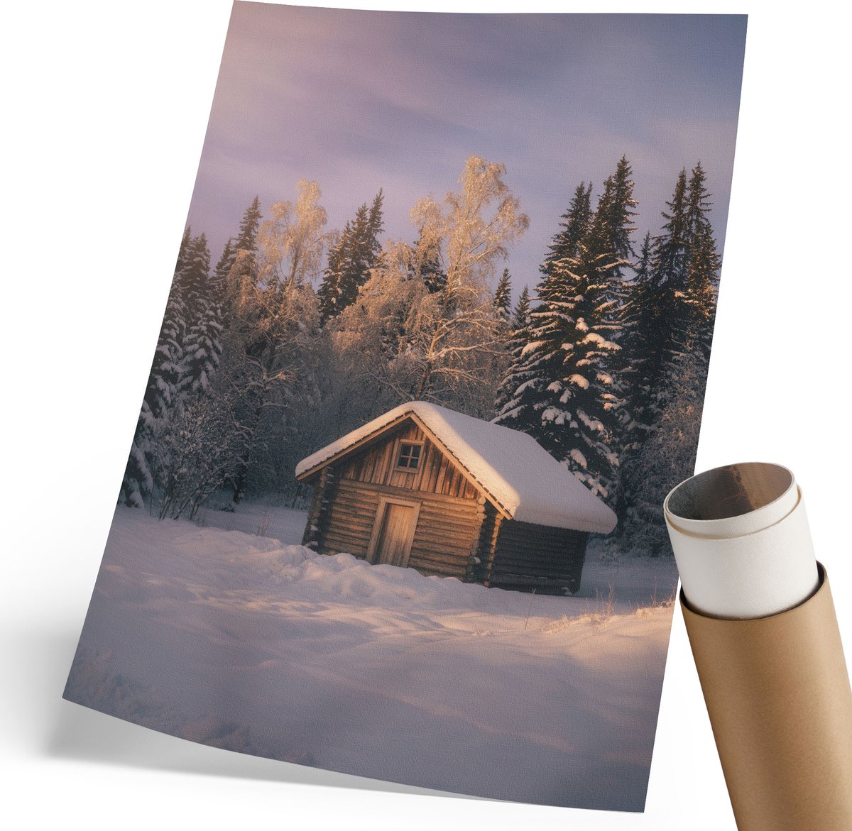 Wallfluent Polycanvas Poster - Herfst In De Tempel, Schilderen - 297 x 420 mm - Rood Wandposter - Rechthoek - Wandkunst - Woonkamer, Slaapkamer, Kantoor - Klassiek