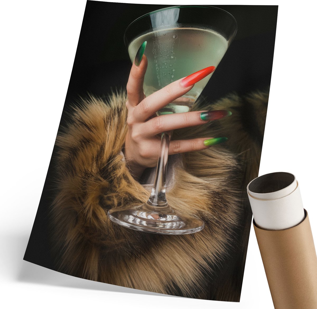 Coloray Polycanvas Poster - Vrouw Aan Het Water, Zwart-wit - 420 x 594 mm - Wit Design - Rechthoek - Canvasposter - Woonkamer - Romantisch