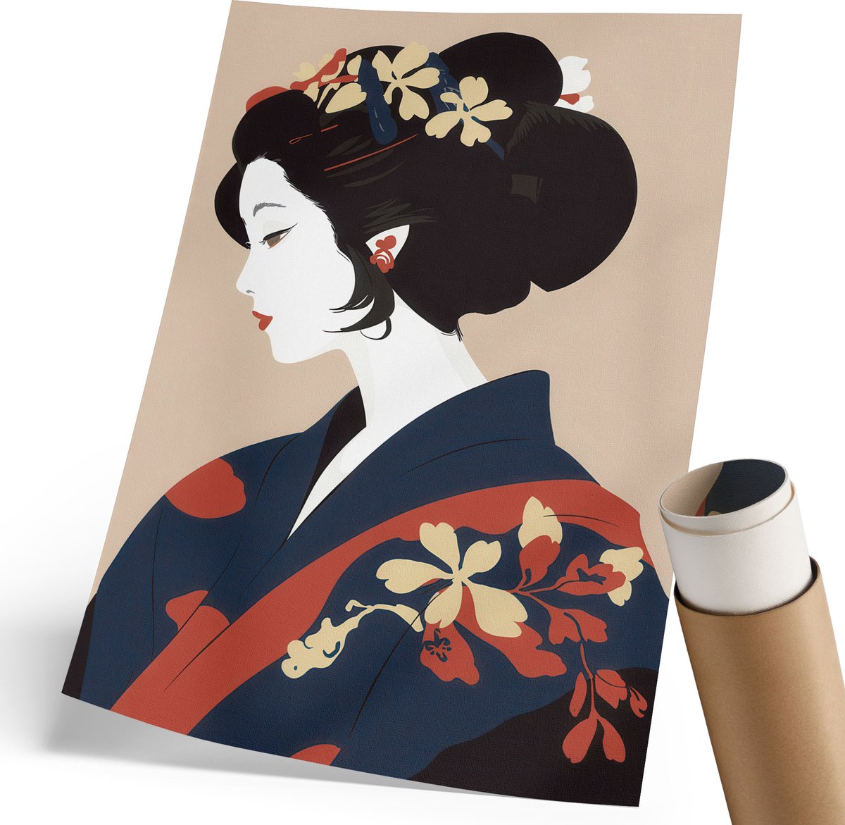 Coloray Polycanvas Poster - Stedelijk Westen, Oranje - 420 x 594 mm - Zwart-wit Kunst - Rechthoek - Canvasposter - Slaapkamer - Modern