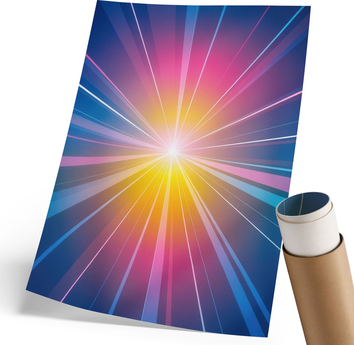 Coloray Canvas Poster Polycanvas - Rendieren In De Winter, Wit - 420 x 594 mm - Blauw Poster - Rechthoek - Decoratieve poster - Kantoor - Modern