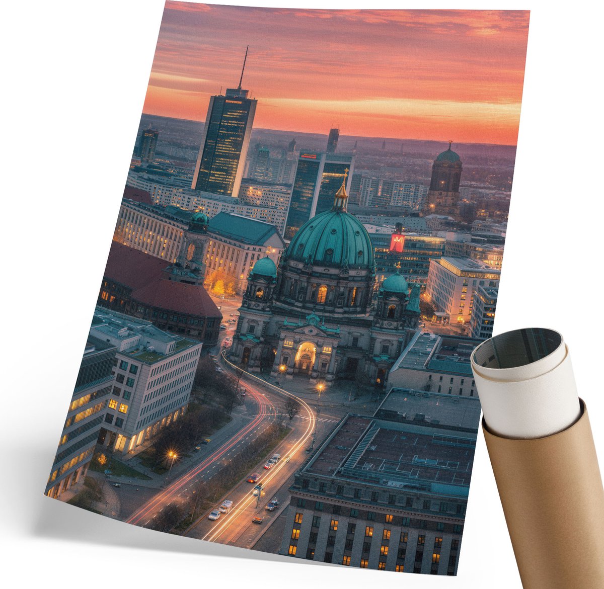 Coloray Polycanvas Poster - Popart-Energie, Illustratie - 420 x 594 mm - Rood Motief - Rechthoek - Decoratieve poster - Woonkamer, Slaapkamer, Kantoor - Popcultuur