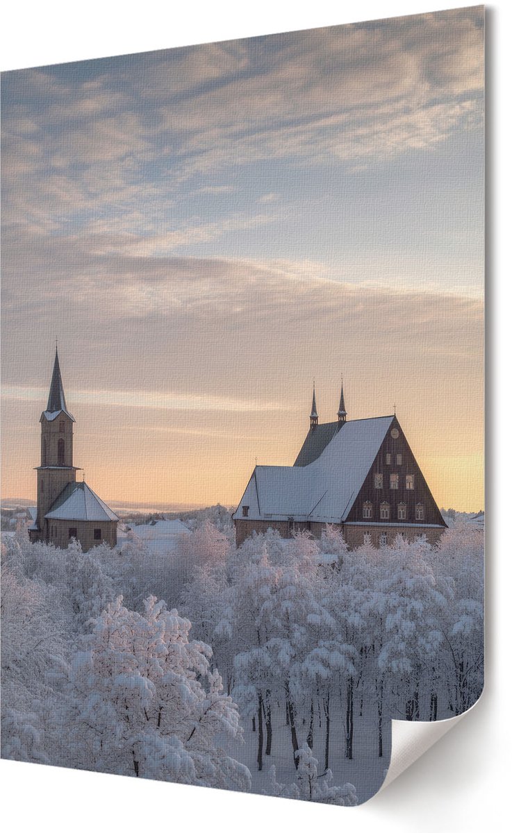 Coloray Polycanvas Wandposter - Eilandlandschap, Blauw - A2 - Blauw Wandposter - Rechthoek - Canvasposter - Woonkamer - Modern