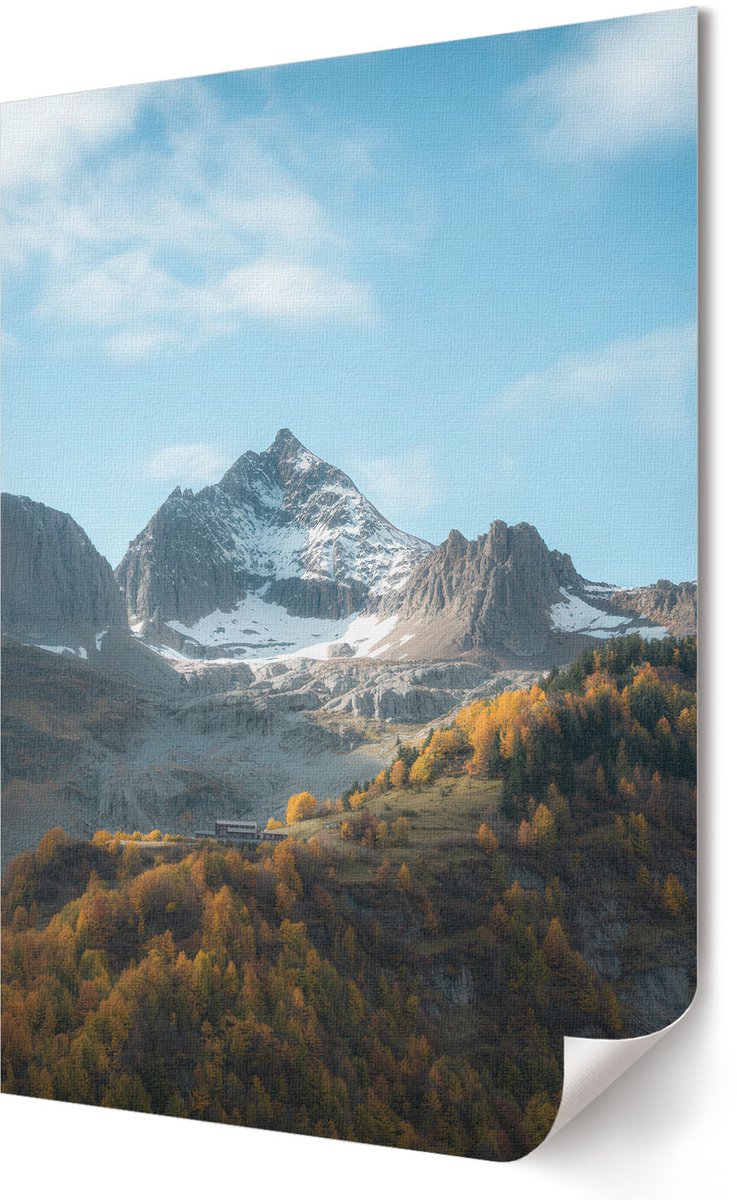 Coloray Polycanvas Wandposter - Mysterieus Landschap, Schilderen - A2 - Turkoois Wandposter - Rechthoek - Wandkunstwerk - Woonkamer, Slaapkamer, Kantoor - Expressief