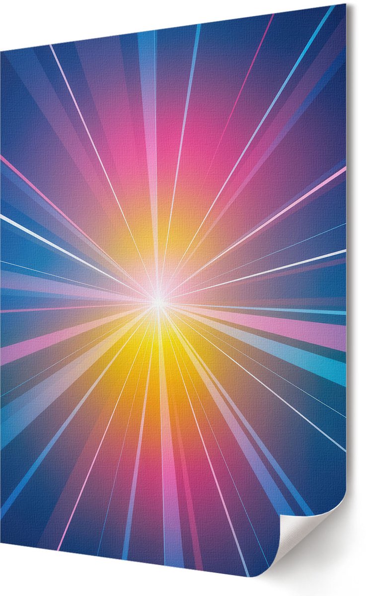 Coloray Polycanvas Poster - Kleurrijke Energie, Illustratie - 420 x 594 - Blauw Design - Rechthoek - Decoratieve poster - Woonkamer, Slaapkamer, Kantoor - Modern