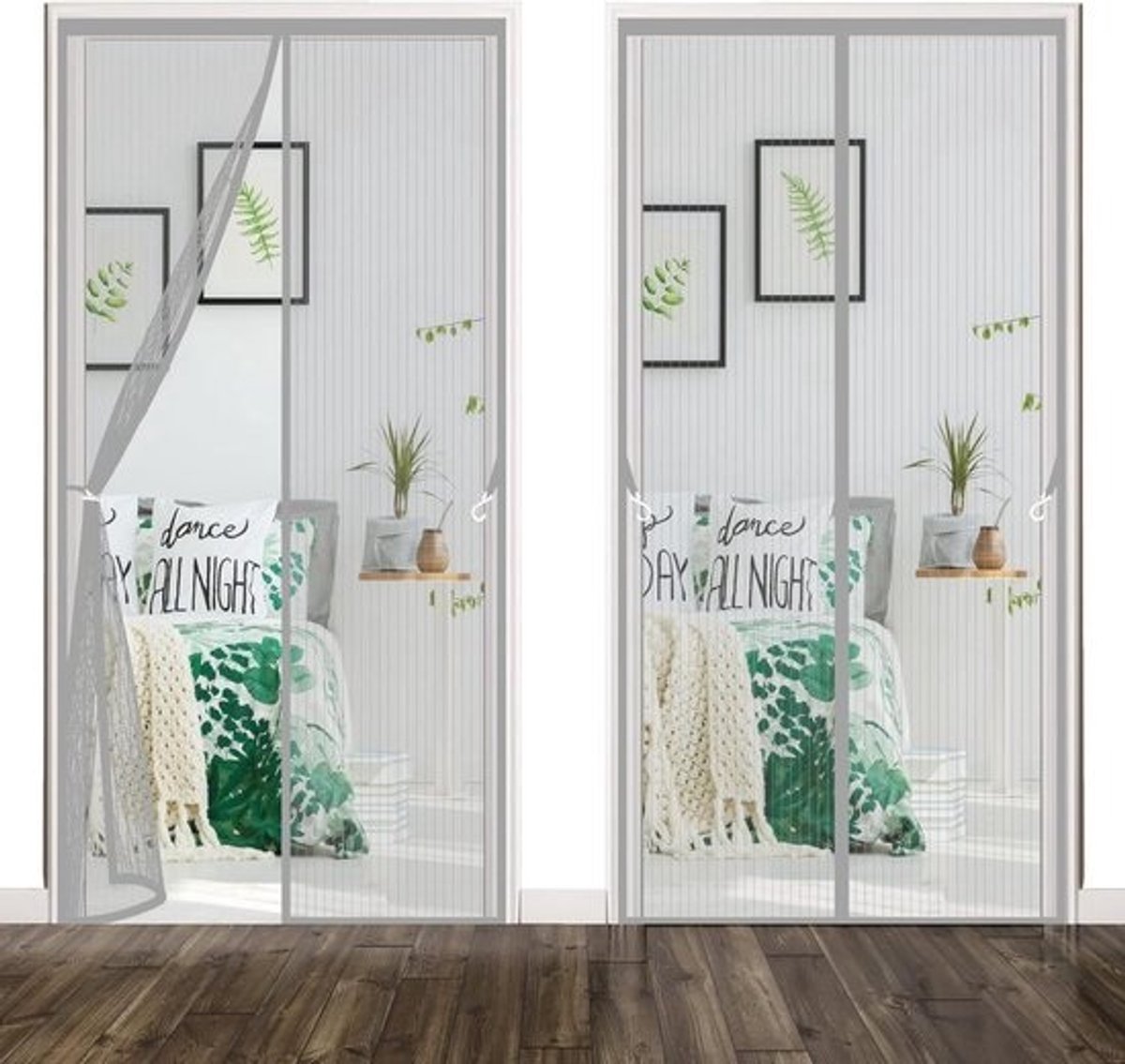 Magnetische Hor Deur - Vliegendeur Hor - Insecten Buiten Houden - Automatisch Sluitend - 250 x 265 cm - Grijs